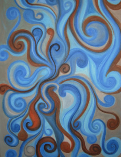 Blue Swirls by Artist June Tapia